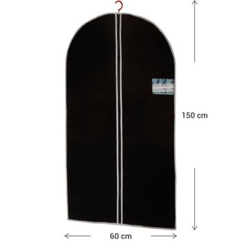 Preview: Kleiderschutzhülle 6er-Set – staub- & knitterfrei für Zuhause & Reisen – inkl. Reissverschluss, Beschriftungsfenster, 150x60 cm, schwarz