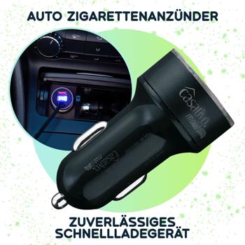 Preview: Dual Kfz-USB-Ladegerät 38W (USB-C PD & USB-A QC) – Schnellladestecker für Zigarettenanzünder mit digitaler Spannungsanzeige
