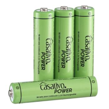 AAA Akkus (4er Pack) 1100 mAh mit Case – Wiederaufladbare Micro-Zellen mit geringer Selbstentladung – Umweltfreundlich & ohne Memoryeffekt