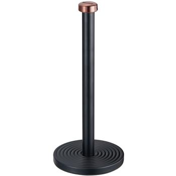 Preview: Küchenrollenhalter Design schwarz-roségold - Sicherer Stand, einhändig abreissbar & edler Look - Aus pulverbeschichtetem Metall, 15 x 35,5 cm