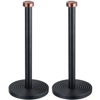 2er-Set Design Küchenrollenhalter - Schwarz/Roségold, Metall-Küchenhelfer - Stabiler Stand - Einhändig abreissbar - 15x35.5cm - Zeitlos & elegant