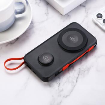 Preview: 2er-Set 3in1 Wireless Powerbank 10000mAh, MagSafe-komp. , Kabellose Magnetische Power Bank mit LED-Display, Akkupack für iPhone und Apple Watch 12, 13, 14, 15