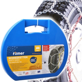 Schneeketten 9mm - Schnelle Montage, sicherer Halt auf Schnee - Für 14-18 Zoll Reifen, TÜV Austria/GS Ö-Norm zertifiziert, 175-245 mm Breite
