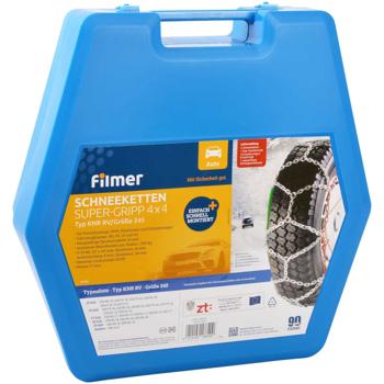 Preview: Schneeketten 16mm Super-Gripp 4x4 - Maximale Traktion & Sicherheit für 15-19 Zoll & 215-255mm Reifen - Einfache Montage aus gehärtetem Stahl