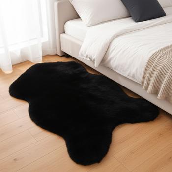 Kuschelfell Kunstfell - für gemütliche Wohnatmosphäre & kuschlig weich - 90x60 cm - ideal als Teppich, Bettvorleger & Sitzauflage - waschbar bei 30°C