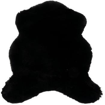 Preview: 2er-Set Kuschelfell aus Kunstfell/Wildlederimitat - Schwarz, 90x60 cm - Weich, flauschig, vielseitig als Teppich, Bettvorleger, Sitzauflage