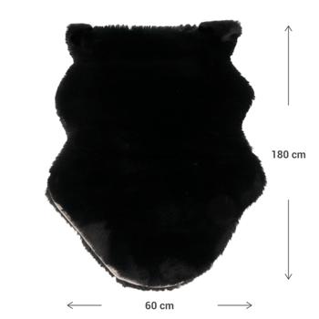 Preview: XL Kuschelfell schwarz: 180x60cm, weiches Kunstfell & Wildlederimitat - flauschiger Teppich, Bettvorleger & Deko – Edle Gemütlichkeit für Ihr Zuhause
