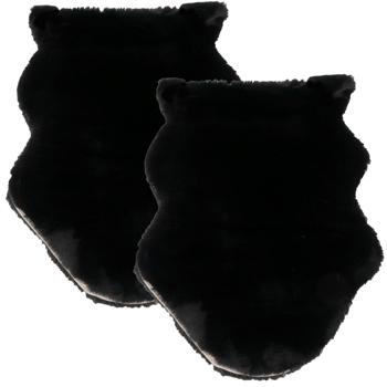Preview: 2er-Set Grosses Kuschelfell - Kunstfell & Wildlederimitat - Schwarz, 180x60 cm - Weich, flauschig, 800 g/m² Polyester - Teppich, Bettvorleger, Wanddekoration