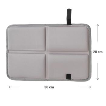 Preview: Thermositzkissen - Wasserdicht & Faltbar für Stadion, Camping, Wandern - Thermositzunterlage mit Klettverschluss - Grau