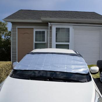 Preview: Windschutzscheibenabdeckung 2er-Set - Laschen Befestigung Schutz vor Eis, Frost, Schnee & Hitze - 200 x 70 cm, faltbar - universell für PKW, SUV