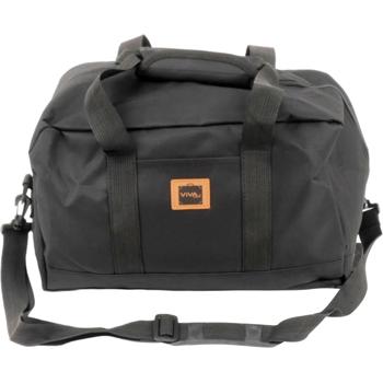 Preview: Robuste Reisetasche - Handgepäck-Format für Flugreisen & Urlaub - schwarz, 35x20x20cm, faltbar, Polyester - mit Schulterriemen & Seitentasche