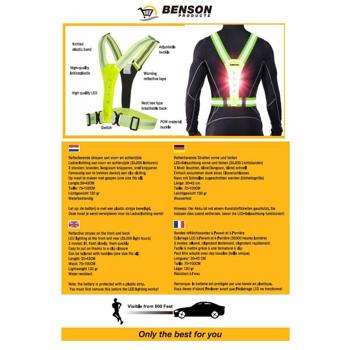 Preview: Hochsichtbare Sicherheitsweste in Neongelb, 3 Leuchtmodi, wasserfest & verstellbar – Gürtelweste ideal für Jogger, Radfahrer & Outdoor-Sport bei Dunkelheit