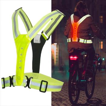 Preview: 2er-Set Hochsichtbare Sicherheitsweste in Neongelb, 3 Leuchtmodi, wasserfest & verstellbar – Gürtelweste ideal für Jogger, Radfahrer & Outdoor-Sport bei Dunkelheit