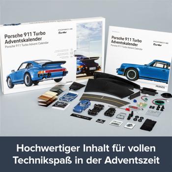 Preview: Adventskalender, Modellauto Porsche 911 Turbo, Begleitbuch, Massstab 1:43