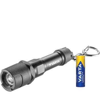 Varta Schlüsselanhänger LED-Taschenlampe Indestructible - extrem robust, langlebig, 9m Fallschutz, IPX4 - 12lm, 10m Leuchtweite, inkl. Batterie