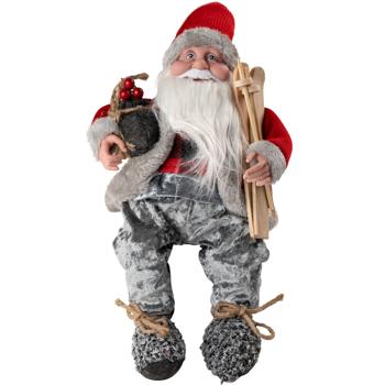 Weihnachtsmann Kantenhocker 50cm - Magische Festtagsstimmung mit Detailreichem Design - Stabil durch Granulatfüllung - Flauschig weicher Körper