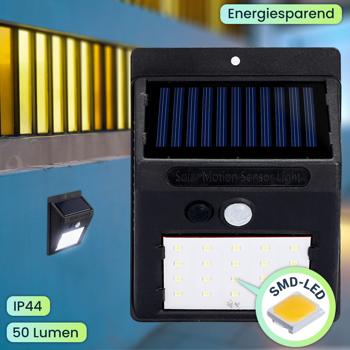 Preview: 2er-Set Kompakte Solar-LED-Wandleuchte mit Bewegungsmelder (20 SMD-LEDs): Helles Licht für sichere Wege & Eingänge – Energiesparend & kabellos