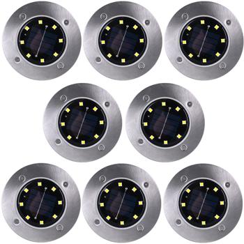 Edles 8er-Set Solar-Bodenstrahler 200lm IP44 mit Erdspiess: Helle Aussenleuchte für Garten & Weg – Schaffen Sie Sicherheit & Lichtakzente
