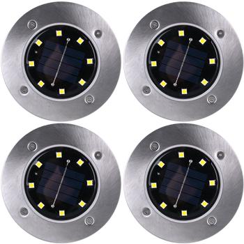 Preview: Edles 8er-Set Solar-Bodenstrahler 200lm IP44 mit Erdspiess: Helle Aussenleuchte für Garten & Weg – Schaffen Sie Sicherheit & Lichtakzente