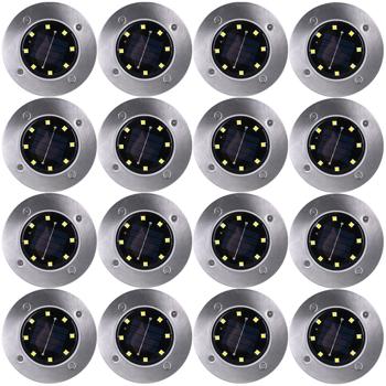 Preview: Edles 16er-Set Solar-Bodenstrahler 200lm IP44 mit Erdspiess: Helle Aussenleuchte für Garten & Weg – Schaffen Sie Sicherheit & Lichtakzente