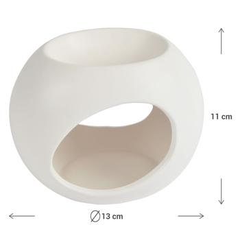 Preview: Duftlampe Keramik weiss Ø 13 cm - Ideal für Duftöl & Teelichter - Schafft entspannendes Ambiente für Bad, Wohnzimmer, Garten - Langanhaltender Duftzauber