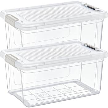 2er-Set Vorratsbox 9L transparent - Hygienische Aufbewahrung für Müsli, Mehl, Zucker, Reis - Mit Deckel - Schutz vor Motten & Staub