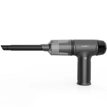 Preview: 2in1 Akku Handstaubsauger & Luftgebläse: schwarz, 90W, 8000Pa, 7 Düsen-Aufsätze - Stark, vielseitig, kabellos für Auto, PC & Haushalt