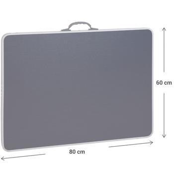 Preview: Stabiler Camping Klapptisch wetterfest – Perfekt für maximale Mobilität & Abenteuer – Grau, 80 x 60 cm, Hochwertiges Alu-Kunststoff