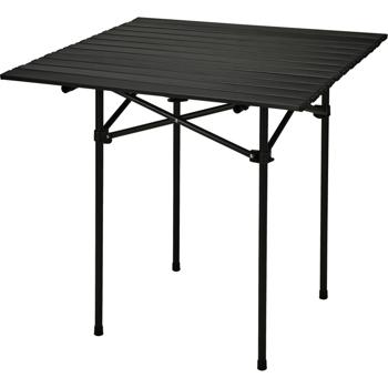 Preview: Camping-Set - kompakter Campingtisch rollbarer Tischplatte, schwarz, 70x70x69cm - Campingstuhl klappbar, belastbar 110kg, inkl. Tasche