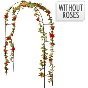 Preview: Majestätischer Rosenbogen aus Metall: 140x240cm, dunkelgrün - stabiles Rankgestell für üppige Rosenpracht und Kletterpflanzen