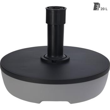 Preview: Robuster Sonnenschirmständer (20L) - befüllbar mit Wasser/Sand, schwarz-grau -  für einen sicheren Stand Ihres Sonnenschirms bei Wind & Wetter