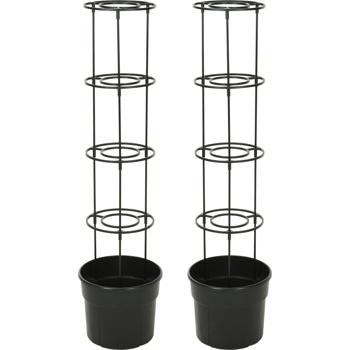 2er-Set Stabile Pflanzkübel für Tomaten mit Rankhilfe, 115 cm, üppiges Tomatenwachstum auf Balkon & Terrasse