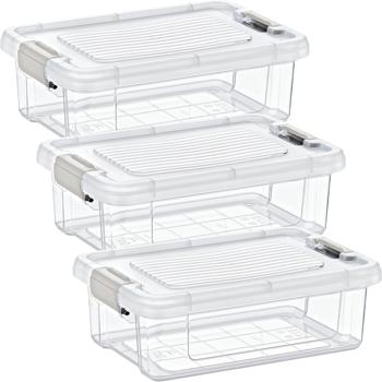 3er-Set Vorratsboxen – 1,5l transparent – Schutz vor Motten & Staub – Für Müsli, Mehl, Zucker & Reis – Mit Klippverschluss – 22,1x15x7,7cm