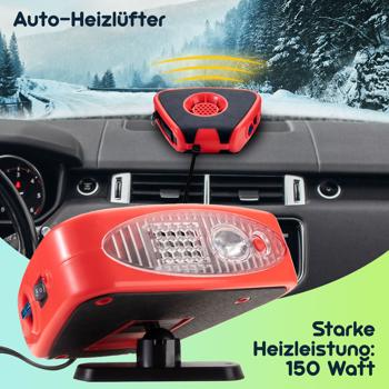 Preview: Leistungsstarker elektrischer Auto-Zusatzheizlüfter mit Kugelkopf-Halterung – 150W, 12V, schnelles Enteisen & Wärmen, ideal für kalte Winter-Morgen