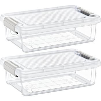 2er-Set Vorratsbox 3L transparent mit Klippverschluss - Ideal für Müsli Mehl Zucker Reis - Hygienisch - Schutz vor Motten Staub