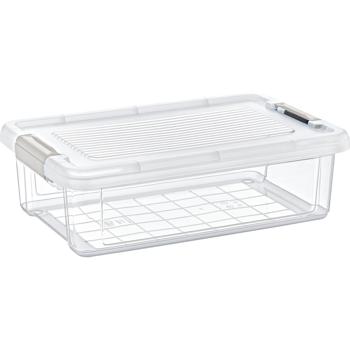 Vorratsbox 6L transparent - Ideal für Müsli, Mehl, Zucker, Reis & frische Speisen - Hygienisch, staub- & mottensicher - Mit Klippverschlüssen, 35.1x23.1x10.9 cm