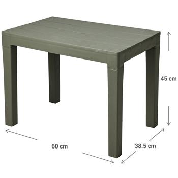 Preview: 2er-Set Garten- und Balkon-Beistelltisch aus witterungsbeständigem Kunststoff, grün, 60 x 45 x 39 cm, Wetterfester Outdoor-Tisch
