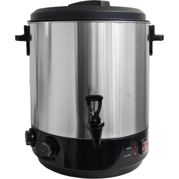 Preview: Einkochautomat Edelstahl 27 Liter mit Zapfhahn & Timer - 2100W Einkochtopf Glühweinkocher Heissgetränkespender, Thermostat 30-110°C