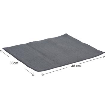 Preview: Abtropfmatte mit Geschirrständer - Mikrofasertuch inklusive, Geschirrtrockengestell mit Rillen, Halterungen für Gläser - 48x38cm, ideal für Küche & Camping