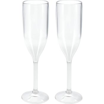 2er-Set Bruchsichere Sektgläser aus Kunststoff, 165 ml, Ideal für Gartenpartys, Camping & mehr, Wiederverwendbar, leicht & spülmaschinenfest