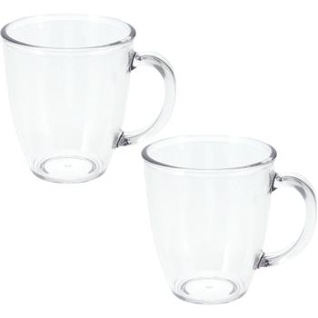 2er-Set Bruchsichere Tasse aus Kunststoff, 380 ml, Ideal für Gartenpartys, Camping & mehr, Wiederverwendbar, leicht & spülmaschinenfest