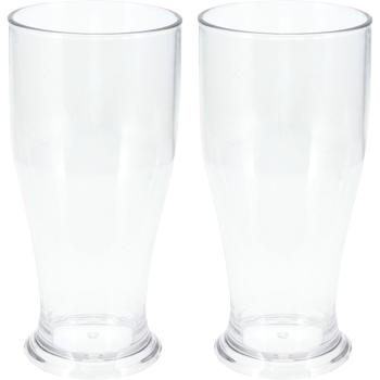 Preview: 2er-Set Bruchsichere Biergläser aus Kunststoff, 520 ml, Ideal für Gartenpartys, Camping & mehr, Wiederverwendbar, leicht & spülmaschinenfest