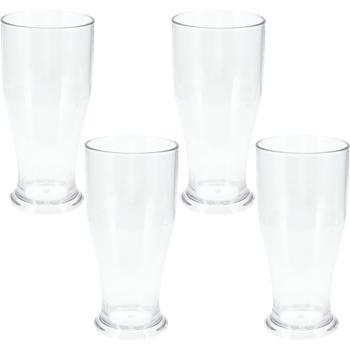 Preview: 4er-Set Bruchsichere Biergläser aus Kunststoff, 520 ml, Ideal für Gartenpartys, Camping & mehr, Wiederverwendbar, leicht & spülmaschinenfest