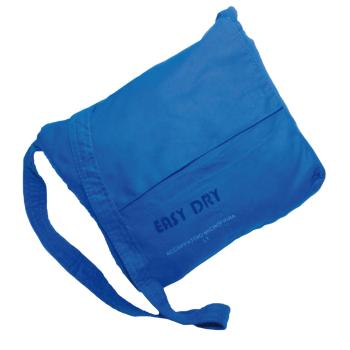 Preview: Mikrofaser-Bademantel XXL - extrem leicht & klein, schnelltrocknend - ideal für Sport, Reise, Sauna - 80% Polyester, 20% Polyamid, blau, 500g