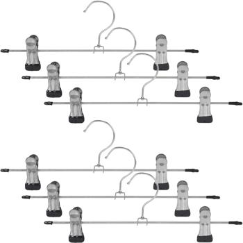 Platzsparendes 6er-Set Hosenbügel aus robustem Metall – rutschfest, stabil - ideal für Jeans, Anzughosen & mehr. Perfekte Kleiderschrank-Organisation