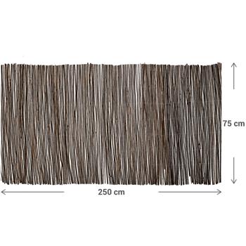 Preview: Rustikale Weidenmatte, 75x250cm: Sichtschutz, Windschutz, Beeteinfassung – natürlich, zeitlos, elegant