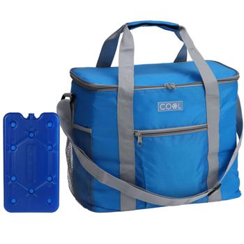 Kühltasche 20 Liter mit Schultergurt und Tragegriff (blau) inkl. 400ml Kühlakku - Ideal für Picknick, Arbeit & Ausflug - Hält Getränke & Essen zuverlässig kühl - Praktisch & leicht