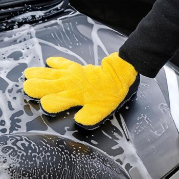Preview: Auto Wasch- & Polier-Handschuh Mikrofaser - Zweiseitig für Aussen- & Innenreinigung - Effektive Autopflege & Glanz – 29x12cm