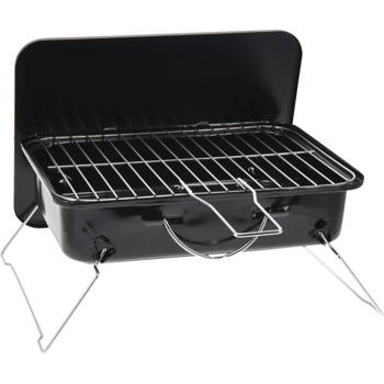 Klappbarer Holzkohlegrill, Edelstahl Rost, 35x25cm, schwarz – Mobiler Grillspass für Camping, Balkon & Picknick