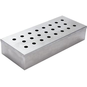 Räucherbox Edelstahl - Für geschmackvolle Grillvariationen Holzkohle & Gasgrills - 23 Löcher, 240x100x45mm, 300g
